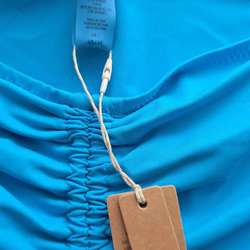 SKIMS Blue Ruched Adjustable Swim Skirt 4X